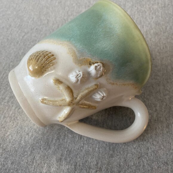Artisan Starfish Barnacles Seaside Coastal Theme Ceramic Textured Coffee Mug - Picture 5 of 7